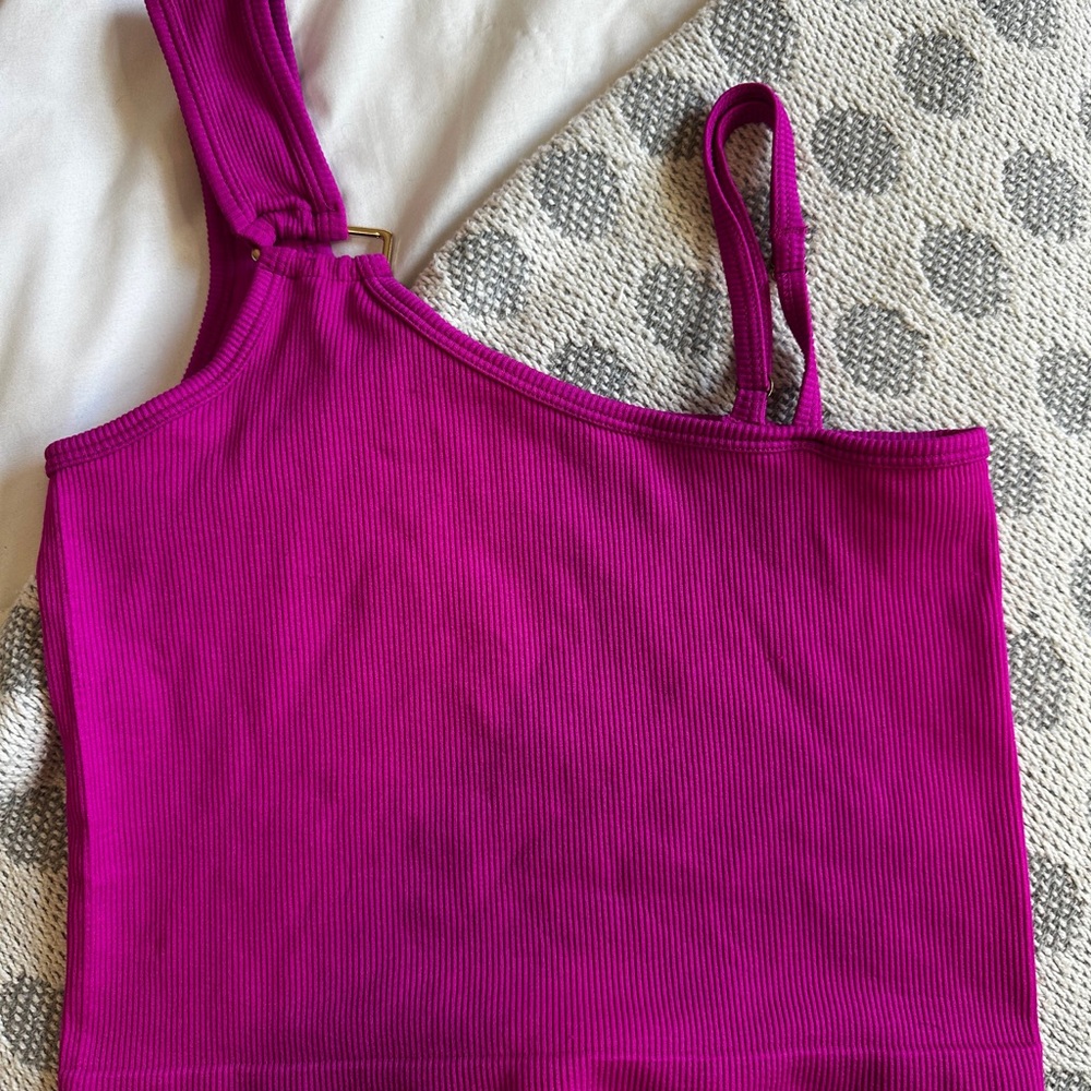 Vibrant Pink Ribbed Tank Top